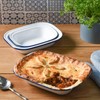 WINSOME Enamel Pie Dish | White Enamel Roasting Tin| Dishwasher