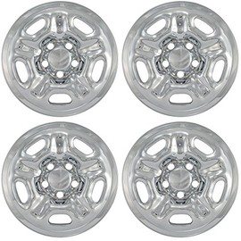 OxGord 15 inch Wheel Skins for 2005-2015 Toyota Tacoma (Set of 4) Impostor Wheel Covers for 15 inch Chrome ABS Wheels- Auto Tire Replacement Exterior Cap Cover