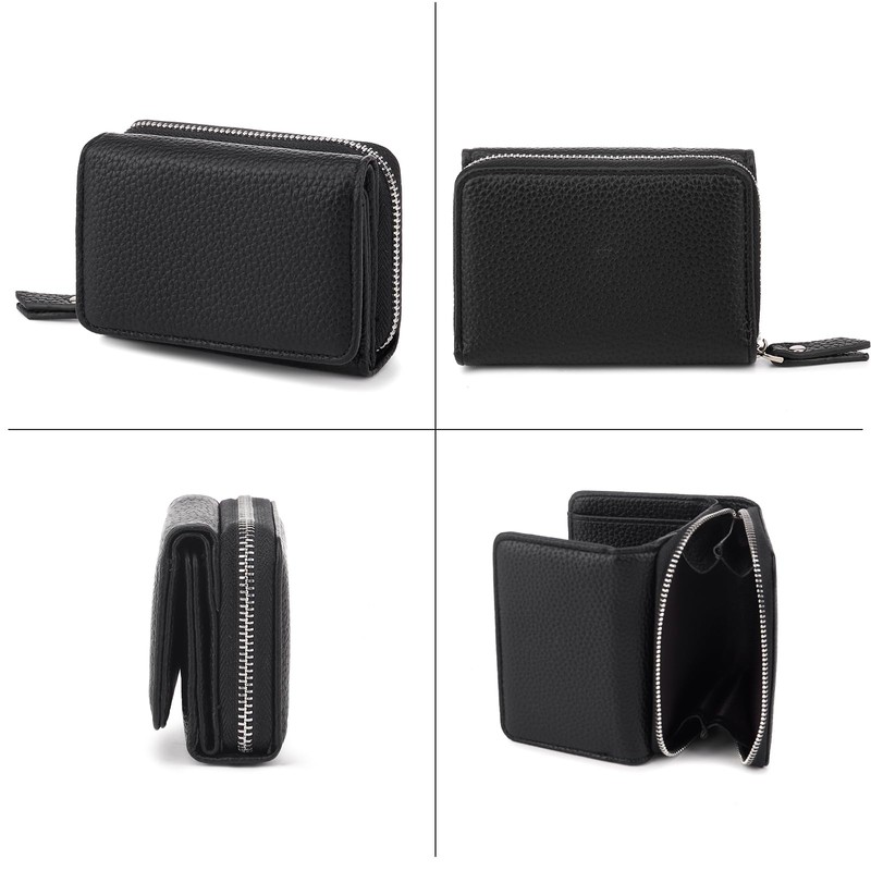 CHAOFANXI Women's Small Bifold Leather Purse for Women, Small and