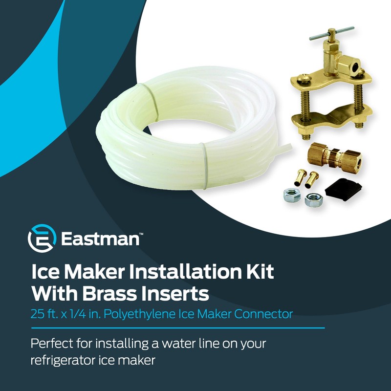 Eastman Ice Maker Installation Kit with Brass Inserts, 1/4 Inch