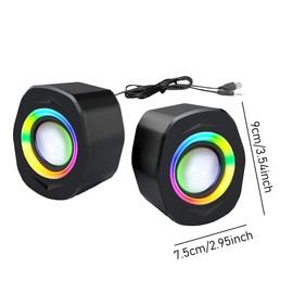Windows PC speaker, USB powered, AUX input, colorful LED light effects, HiFi sound quality, works with a wide range of smart devices