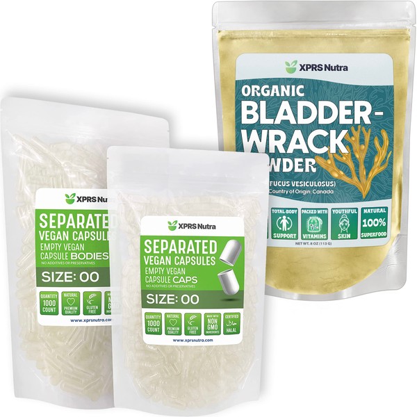 XPRS Nutra Separated Size 00 Capsules (1000 Count) with Bladderwrack
