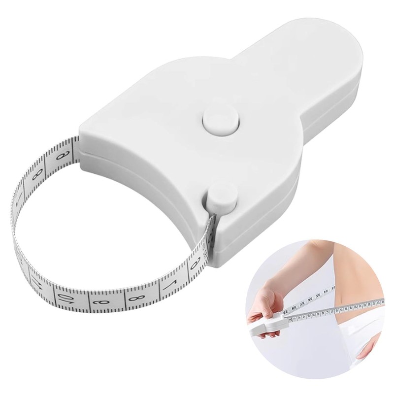 Body Measuring Tape 150cm, Automatic Snap-in Retraction, Dual-Sided Metric/Imperial Scale,