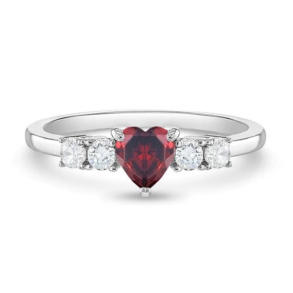 Simulated Birthstone Heart Solitaire Size 2-5 Baby / Kids Ring