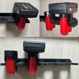 Kryptholder M12 Battery Holder, Battery Holder for Milwaukee M12, Milwaukee M12 Battery Holder, Wall Mount for Milwaukee 12V Batteries （Black