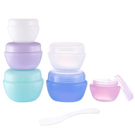 ZOADLE Travel Containers for Toiletries, 3 Size 0.35/0.7/1 OZ Sample Jars, TSA Approved Leak-proof Travel Size Toiletries Containers with Lids for Cosmetic Makeup Face Body Hand Cream (6 Pieces)