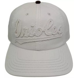 American Needle Baltimore Orioles Slouch Hat Buckle Back Script White B1