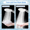 RINBOU Foam Shower Head with Dual-Mode Foam/Clear Water Spray, High