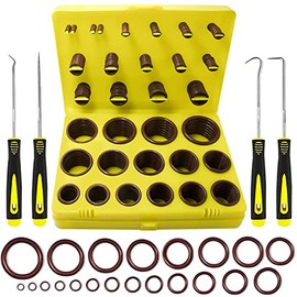 KEZE Juego de 382 piezas de 30 tamaños SAE O Ring Surtido Kit 75A Durómetro Viton O-Ring Set para fontanería profesional, automóviles, motores varios productos químicos con 4 herramientas de extracción de juntas tóricas