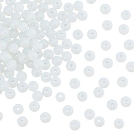 DICOSMETIC Pack of 300 Natural Stone Beads Opalite Round Beads 6 mm Opal Gemstone Round Beads Loose Stone Beads White Stone Bead for Earrings Bracelets Jewellery Making Hole: 1 mm