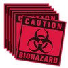 6PCS Biohazard Stickers Sign，Self-Adhesive Waterproof Durable Biohazard Warning Hazard Labels,