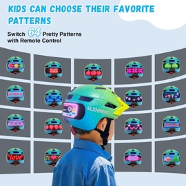 Kids Bike Helmet for Boys Girls: Adjustable Skateboard Helmet with Light for Scooter Mountain Bicycle Cycling Roller Skating | Protective Safety Kids Helmets Ages 5-8 8-14 Years Old Child Youth Green