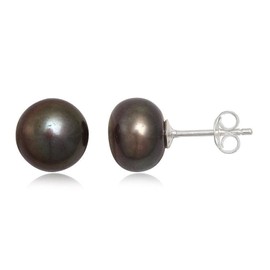 EYS JEWELRY Women's Stud Earrings 925 Sterling Silver Freshwater Cultured Pearls Women's Earrings, Sterling Silver, Pearl