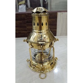 Nautical Brass Lantern Oil Lamp -Decorative Hanging Lantern- Marine Ship Lamp -Vintage Brass Oil Lamp Maritime Ship Boat Lanterns Rustic Vintage Home Decor Gifts