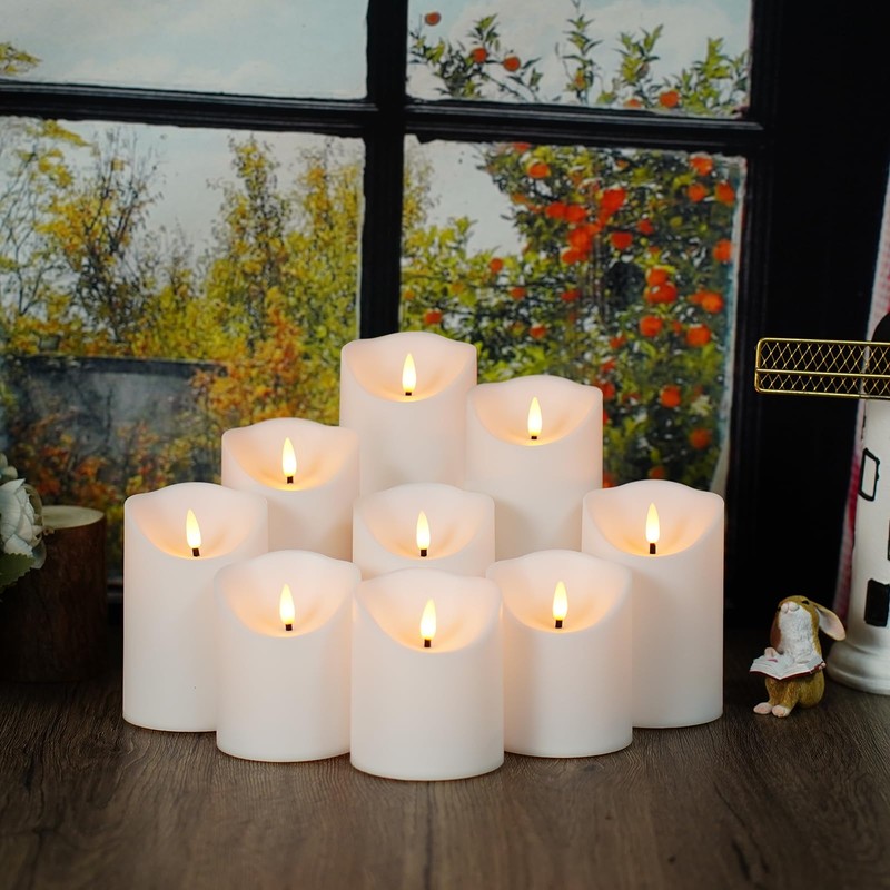 Nimiko Flameless Candles with Remote, Battery Operated Flickering Flameless Candles,