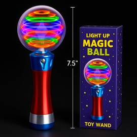 Light Up Magic Wand for Kids – LED Spinning Globe with Colorful Lights – Batteries Included – Fun Toy for Boys & Girls Ages 3 for Birthdays, Parties & Holidays