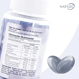 NIACINAMIDA B3 + RESVERATROL | NatGel Niacinamida con Resveratrol y Omega 3 | Suplemento Antioxidante de Alta Pureza - Apoyo a la Salud Celular, Longe