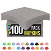 100 Pack Silver Paper Napkins Disposable, 2 Ply Party Napkins,