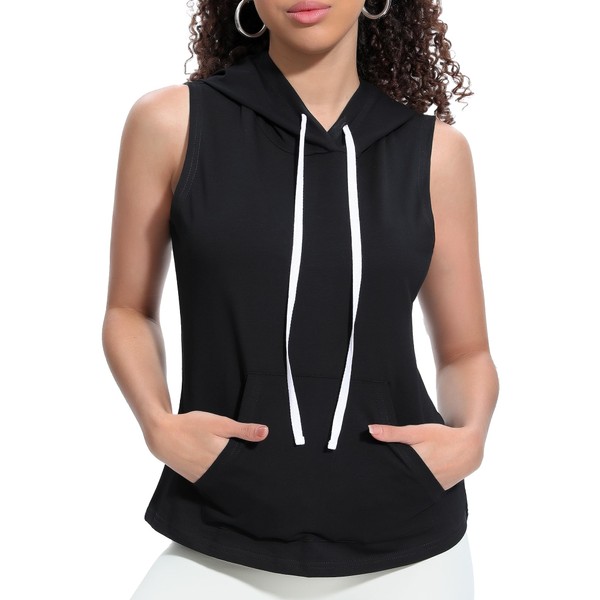 Xeoxarel Women's Sleeveless Vest Hooded Tank Top, T-Shirt for Athletic