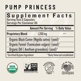 Pump Princess Lactation Supplement – Legendairy Milk – Supports Milk Supply & Flow – Organic Herbs – Vegan, Kosher & Halal Certified – 60 Capsules