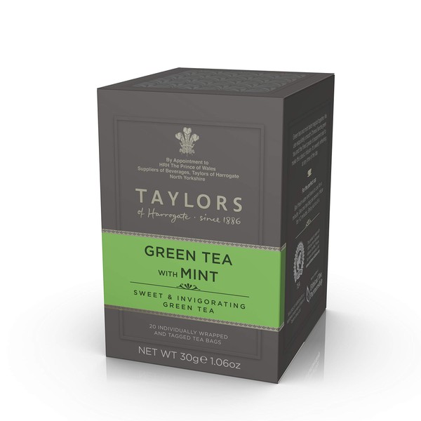 Taylors of Harrogate Green Tea with Mint, 20 Count (Pack of 1)