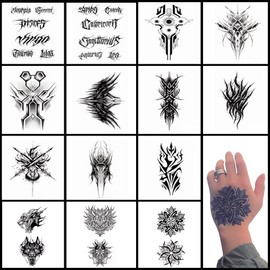 14 Sheets Temporary Tattoos Adult,Semi Permanent Temporary Tattoo for Women Men Waterproof Realistic Hand Tattoos Kit 2 Weeks Long Lasting Temporary Tattoo 100% Plant-Based Ink