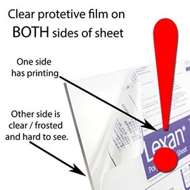 Lexan Sheet - Polycarbonate - .030" - 1/32" Thick, Clear, 12" x 24" Nominal (Genuine LEXAN Brand)