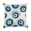 Cute Evil Eye Amulet Cover Pattern Good Vibe Throw Pillow