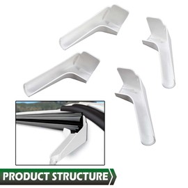 GRAND ORANGE RV Rain Gutter Spouts Long Version Left and Right 3 1/2" Long 4pcs White Gutter Spout