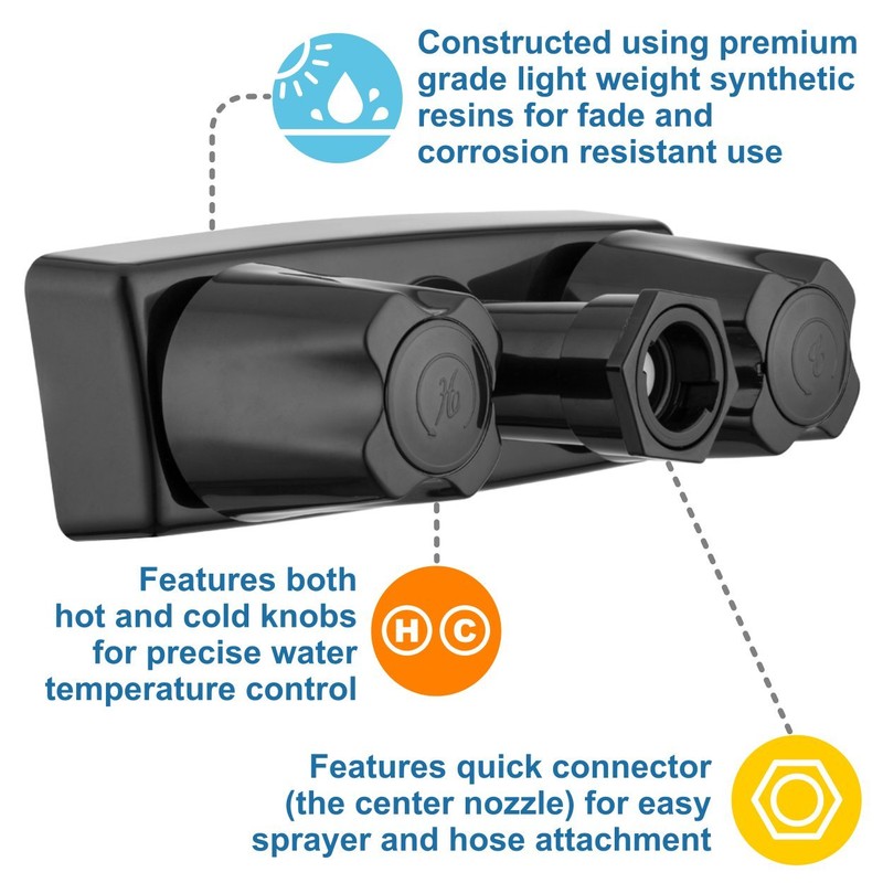 Dura Faucet (DF-SA180-BK) Exterior Quick Connect Faucet (Black)