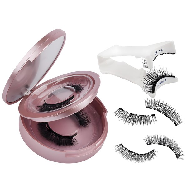 MOTIBACK Doppellagige magnetische Wimpern-Pink Set 24P+24P