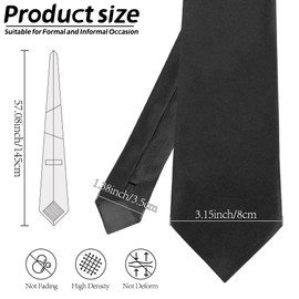 Ties for Men,Black Tie,Mens Ties,Black Ties for Men,Skinny Black Tie,Mens Ties Silk,Neck Ties Mens,Men's Neckties,Slim Ties,Suit Accessories Men,Stocking Stuffers for Men,Black Tie Wedding Guest Dress