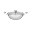 Nobel Triply Stainless Steel Deep Wok with Glass Lid, 28