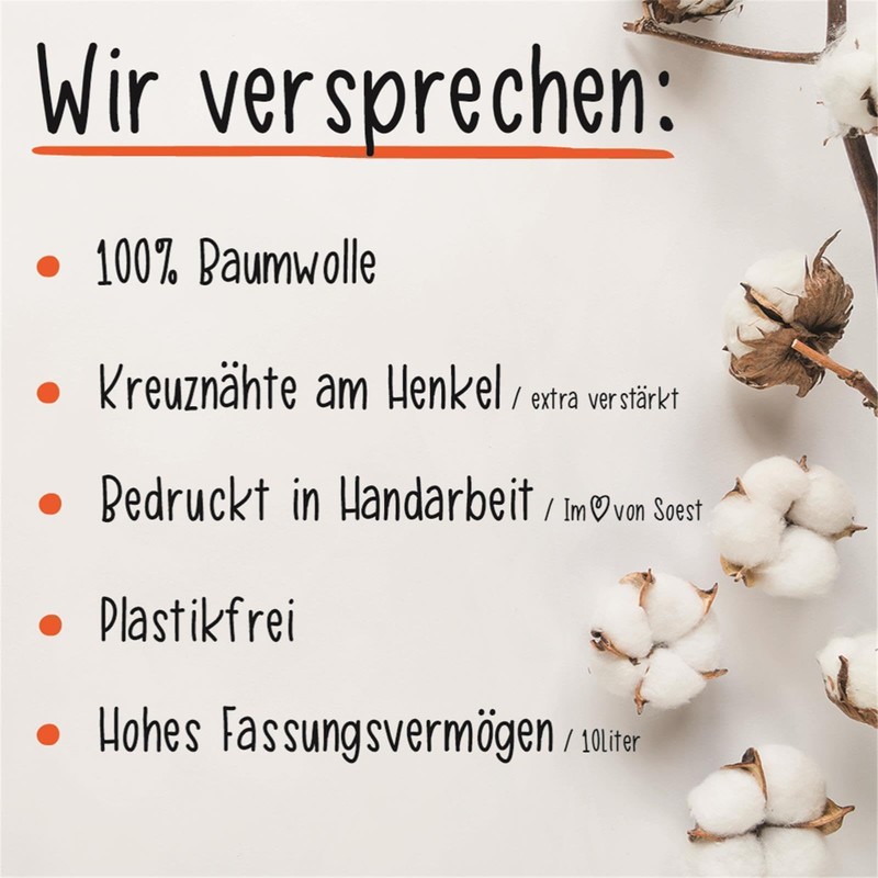 HUURAA Jute Bag "Ich Hasse Menschen" [German Language] Cotton 10