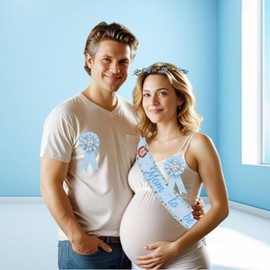 kreat4joy Jungle Animal Baby Shower Decorations, Woodland Mom to Be Sash Corsage Dad to Be Badge Pin Flower Crown for Welcome Baby Pregnant Gift Gender Reveal Party Decorations