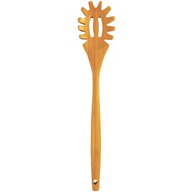 Totally Bamboo 14" Spaghetti Spoon – Natural Bamboo Pasta Server with Teeth | Eco-Friendly, Nonstick Safe, Durable Kitchen Utensil