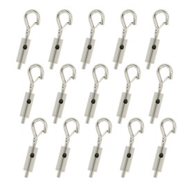 YQL Portable Hook & Eye Turnbuckle Tension for 1/16-3/32 Galvanized /304/316 Stainless Steel Cable Guide Wire Rope Light Hanging Suspension Accessories Pack-15