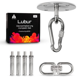 Lubur Heavy Duty Hook – TÜV SÜD Tested Ceiling Hook With 300 Kg Load Capacity – Perfect As A Punching Bag, Ceiling Mount Or Hammock Suspension – Complete Set With CE-Certification