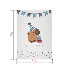 qinghemengxia Birhtday Greeting Card - Funny Capy Birthday Card - Capybara Themed Card for Friends