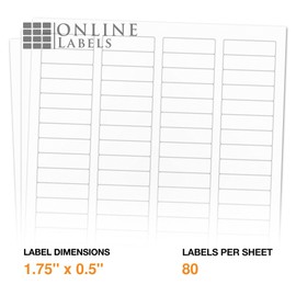 Address Labels - 1.75 x 0.5 - Pack of 8,000 Labels, 100 Sheets - Inkjet/Laser Printer - Online Labels