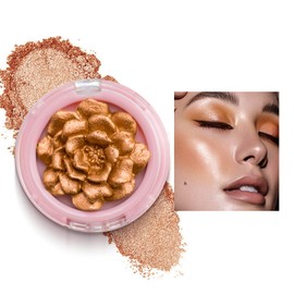 Highlighter Palette, 3D Rose Blush, Body Luminizer Highlighter Face Makeup, Shimmer Body Glow Face Powder, Glossy Long Lasting Highlighters Makeup
