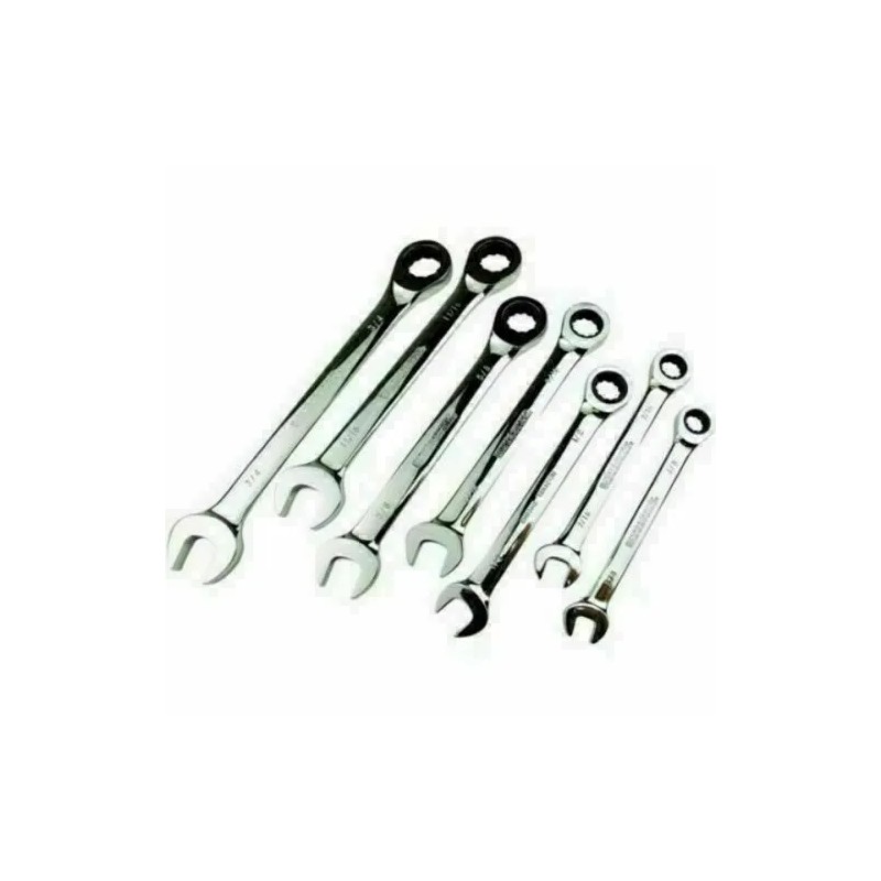 HYPER Tough 7 Piece Mechanic Standard SAE Chrome Vanadium Steel