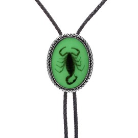 Bolo tie- Handmade Unique Luminous Native American White 3D Scorpion Animal Bolo ties for Men