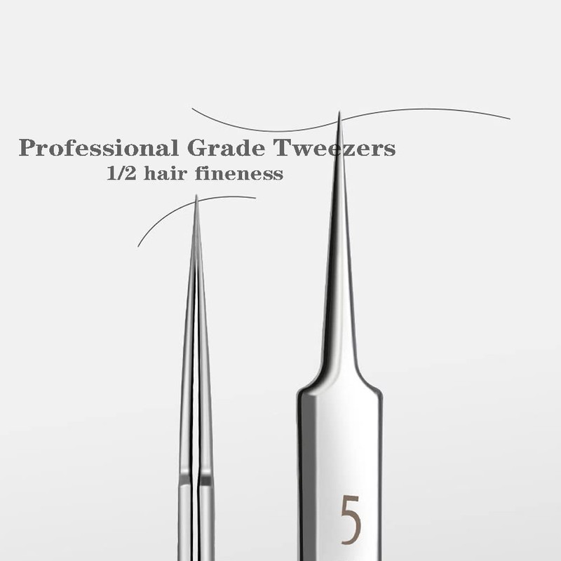 Professional Facial Blackhead Remover Tweezers,3Pcs Precision Pimple Popper Tool Kit