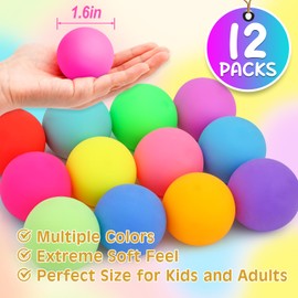 12 Pack Slow Rising Stress Ball,Stress Balls for Kids Adults,Stretchy Fidget Toys for Stress Relief,Hand Therapy Sensory Squishy Ball, Squishy Toys for Kids, Classroom Prize Box Party Favors
