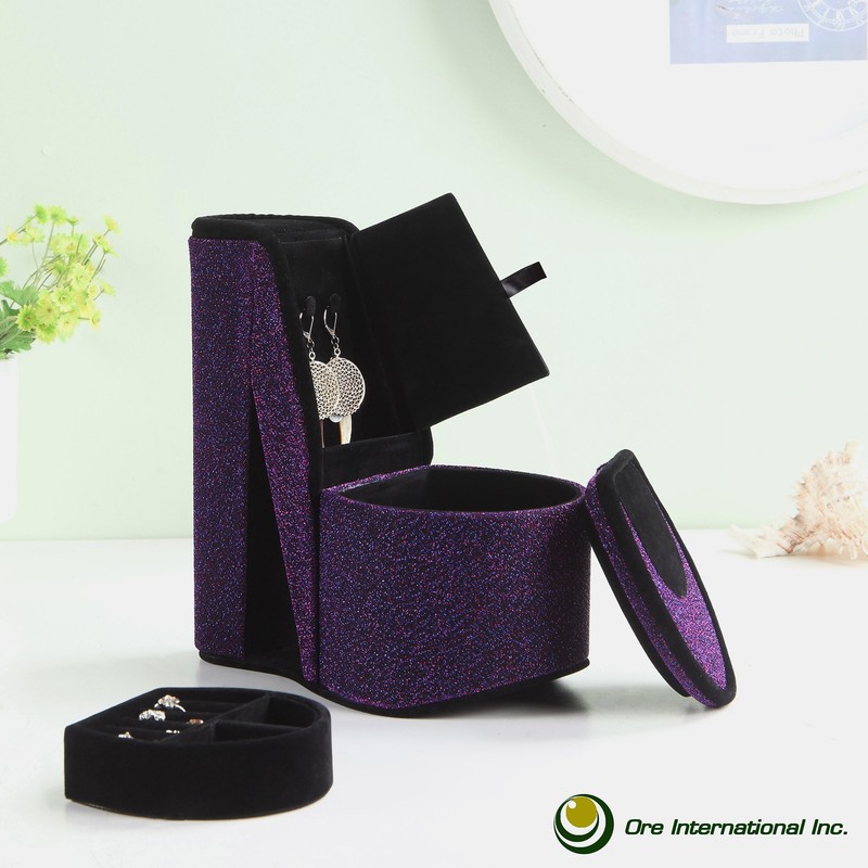 ORE International HBB1836 Iridescent High Heel Shoe Hidden Jewelry Box,