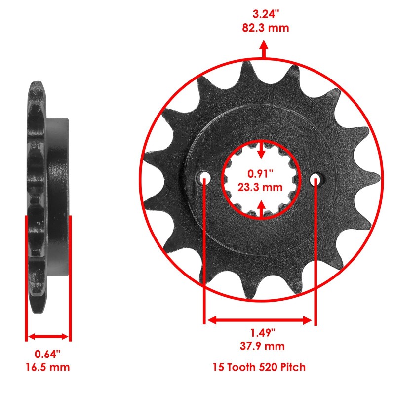 Caltric Red O-Ring Drive Chain & Sprocket Kit for Ducati