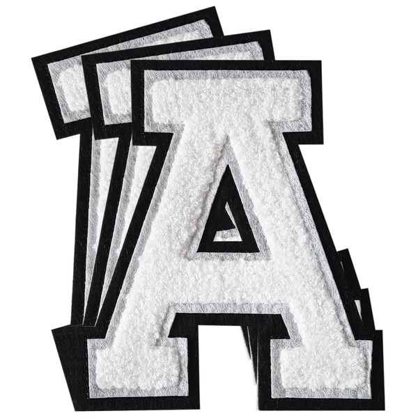 3Pcs Chenille Letter Patches Iron on Patches Varsity Letter Patches