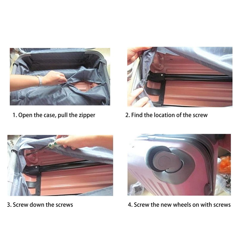 Suitcase Universal Wheels, Quiet Portable Easy Installation Luggage Wheels for