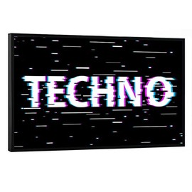 artboxONE Poster with Black Frame 45 x 30 cm Typography Digital Techno Picture Techno Music